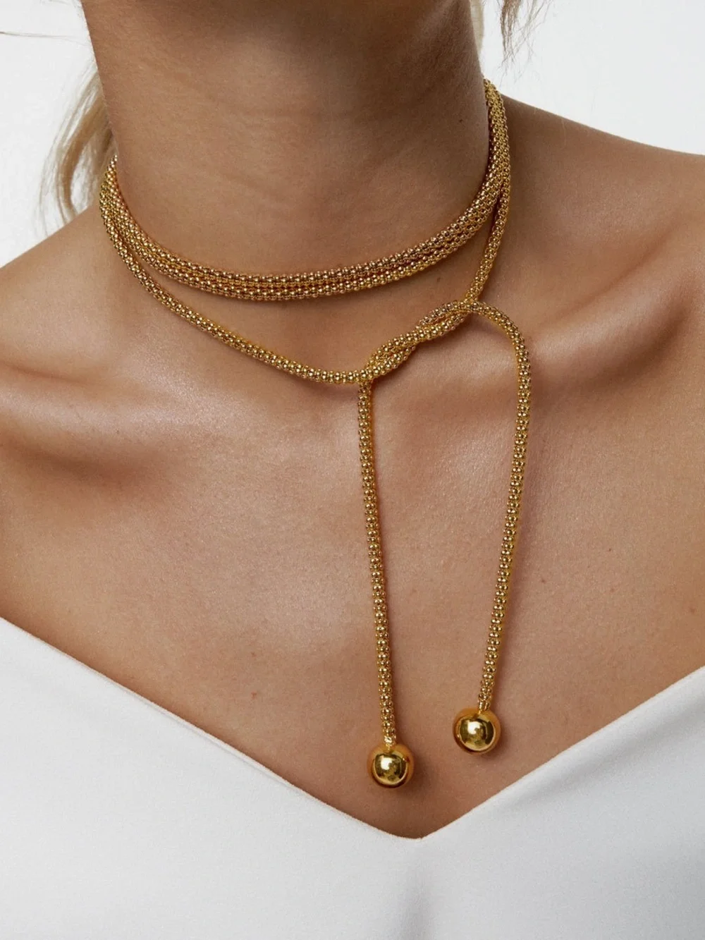 Multi Style Gold Wrap Necklace 18k gold plated - Picture 3 of 8